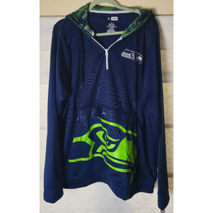 NWT Seattle Seahawks Zubaz NFL Team Apparel Hoodie Mens XXL Blue Green NEW